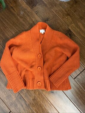 Cyrus Orange Shawl Collar Button Cardigan
